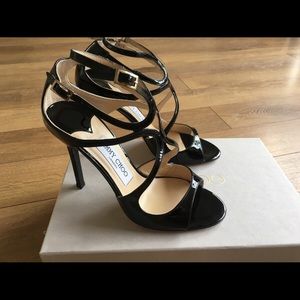 Jimmy Choo Patent Black Lang heels